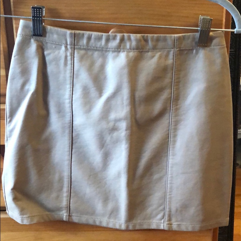 Light Tan Faux Leather Skirt